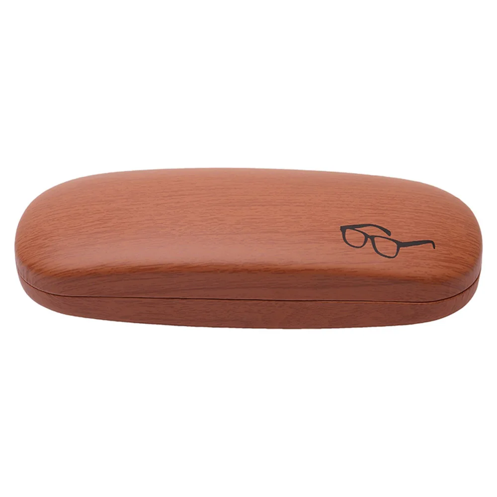 Кофе High Quality Wood Grain Hard Kit Holder Metal Reading Glasses Case for Men and Women PU Leather Eyeglass Sunglasses Box - Цвет: Кофе