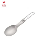 Кит Складная ложка титановые столовые приборы Складная Титановая Ложка для отдыха на природе, кемпинга, пешего туризма, пикника, путешествий Ti5315 Прямая поставка