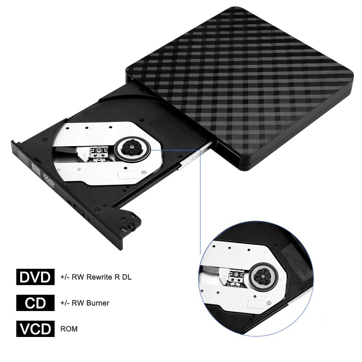 USB3.0 высокоскоростной Черный Внешний комбинированный оптический привод CD/DVD плеер CD/DVD RW rom