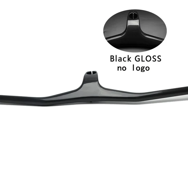 Ullicyc 2019MTB Bicycle Riser-17 degree One-shaped Integrated Handlebar With Stem 3K Black Gloss or Matte Carbon bike Handlebar - Color: NO logo Grey Glossy
