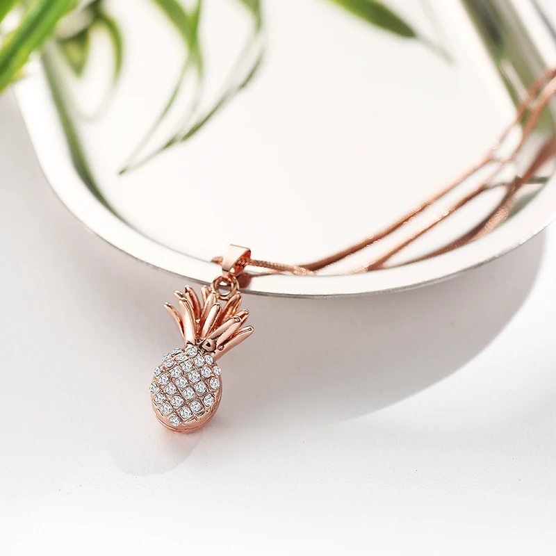 Женская подвеска в виде фруктов с кристаллами|pineapple necklace|crystal pendant necklacechoker fashion