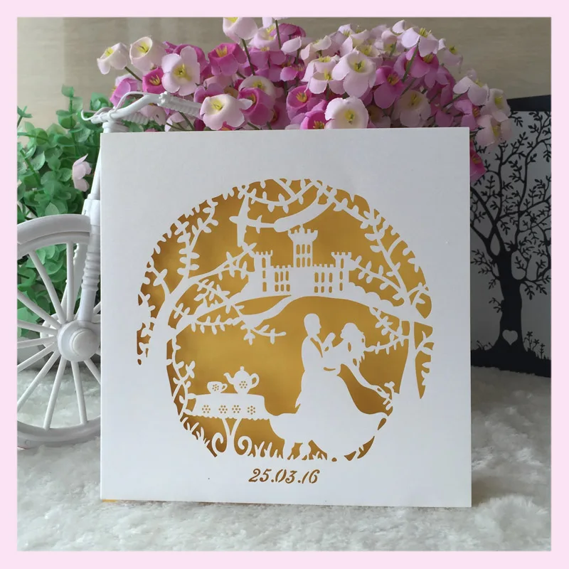 50 шт./лот шикарный дизайн украшение для свадебной вечеринки лазерная резка