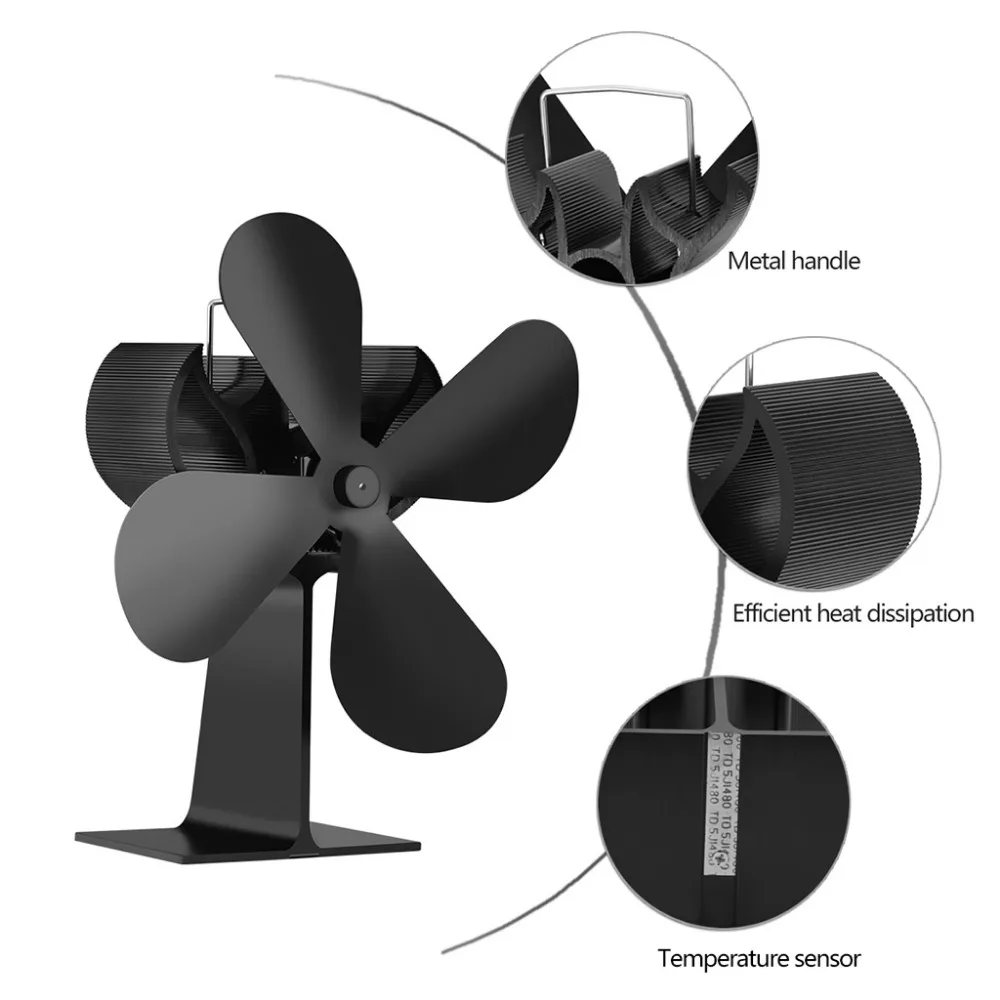Деревянный обогреватель 4 лопастей печь экологический вентилятор для камина
