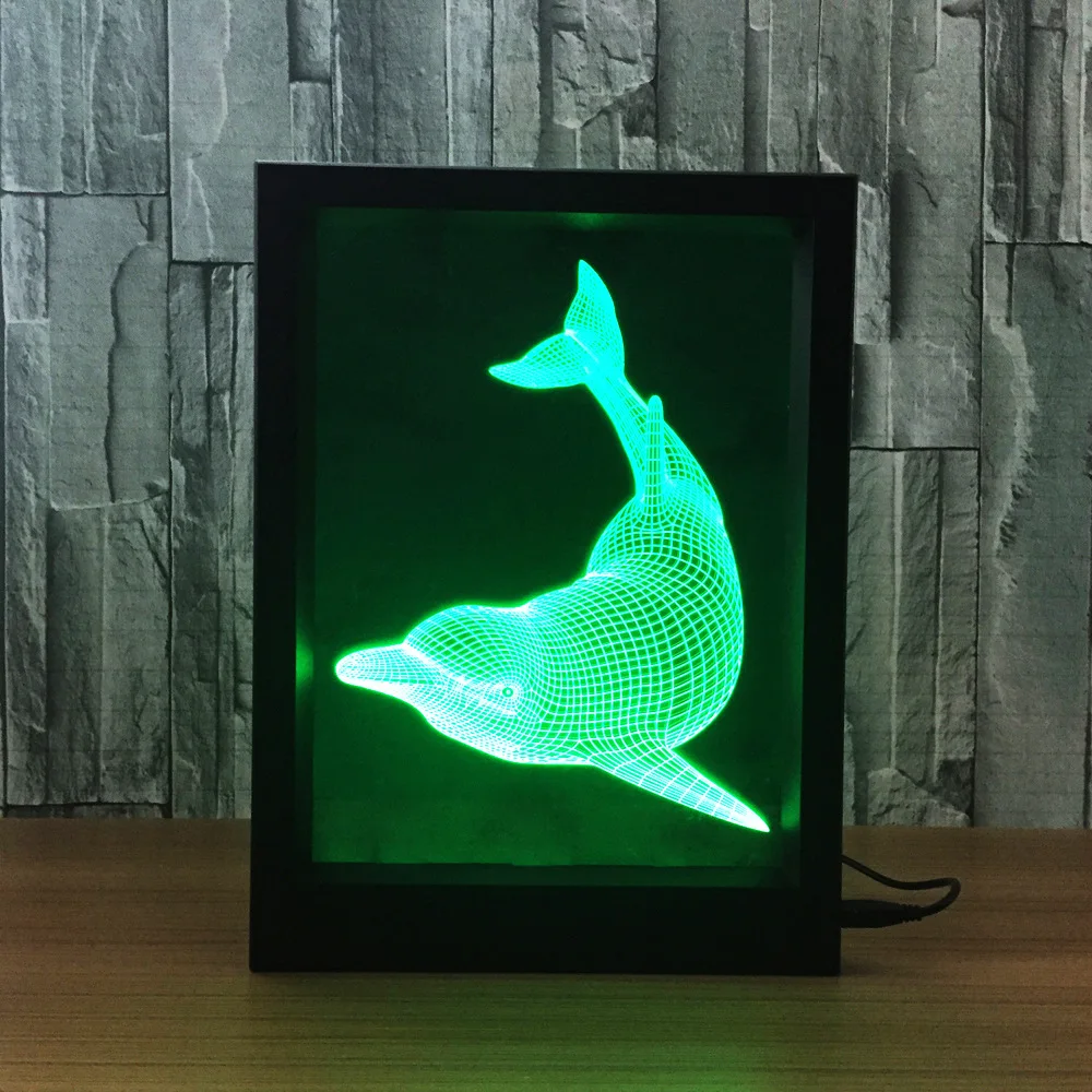 Dolphin модный креативный 3d подарок декоративная атмосфера акриловая фоторамка