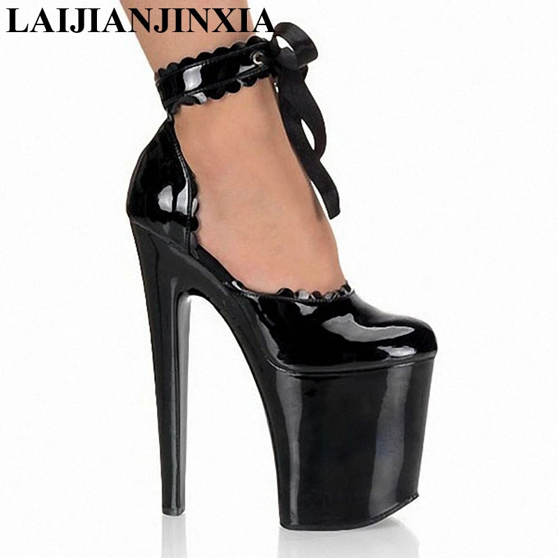 

Sexy Straps Ultra High Heels For Women's Dance Shoes Night Club Party 20cm High Heels Pumps Dance Shoes D-010