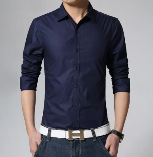2018 Новая модная брендовая мужская рубашка Camisa Masculina с длинным рукавом