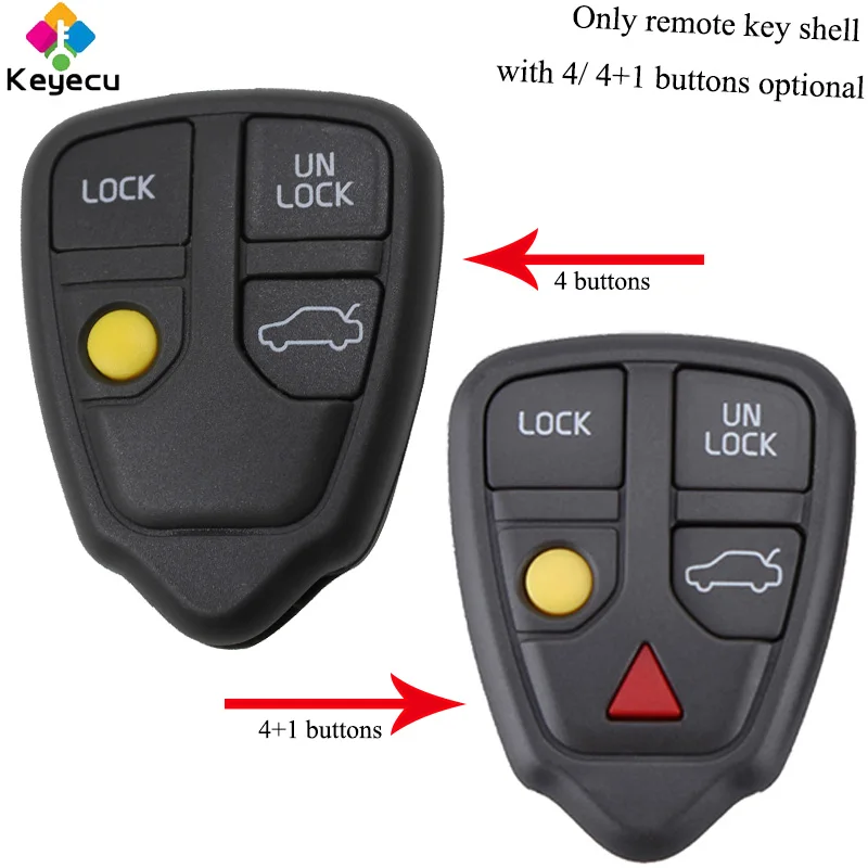 KEYECU Replacement Remote Car Key Shell - 4/ 4+1 Buttons FOB for Volvo C30 C70 S40 S80 V50 V70 XC90 XC70 XC60 Only | Автомобили и