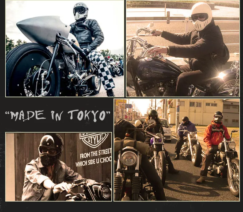 Япония TT CO полное лицо мото rcycle шлемы плоский черный Томпсон TT02-F Винтаж Ретро стекловолокно мото круиз мото rbike шлем