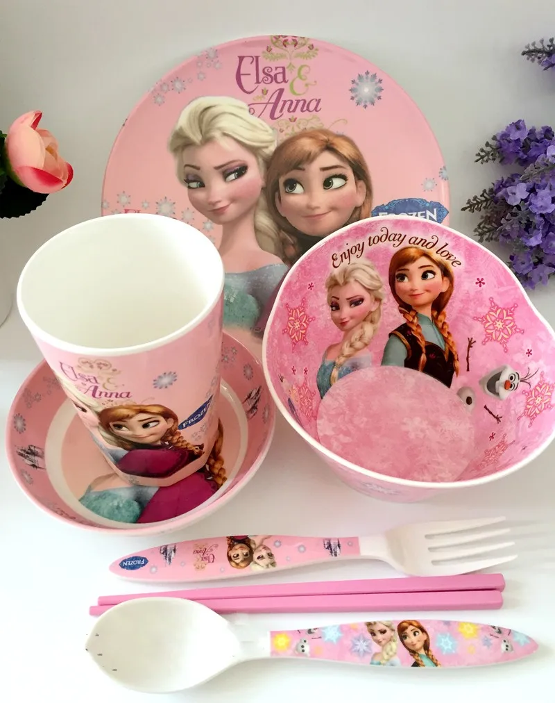 Детский набор столовых приборов со льдом и кромкой снега чашка с бантом для