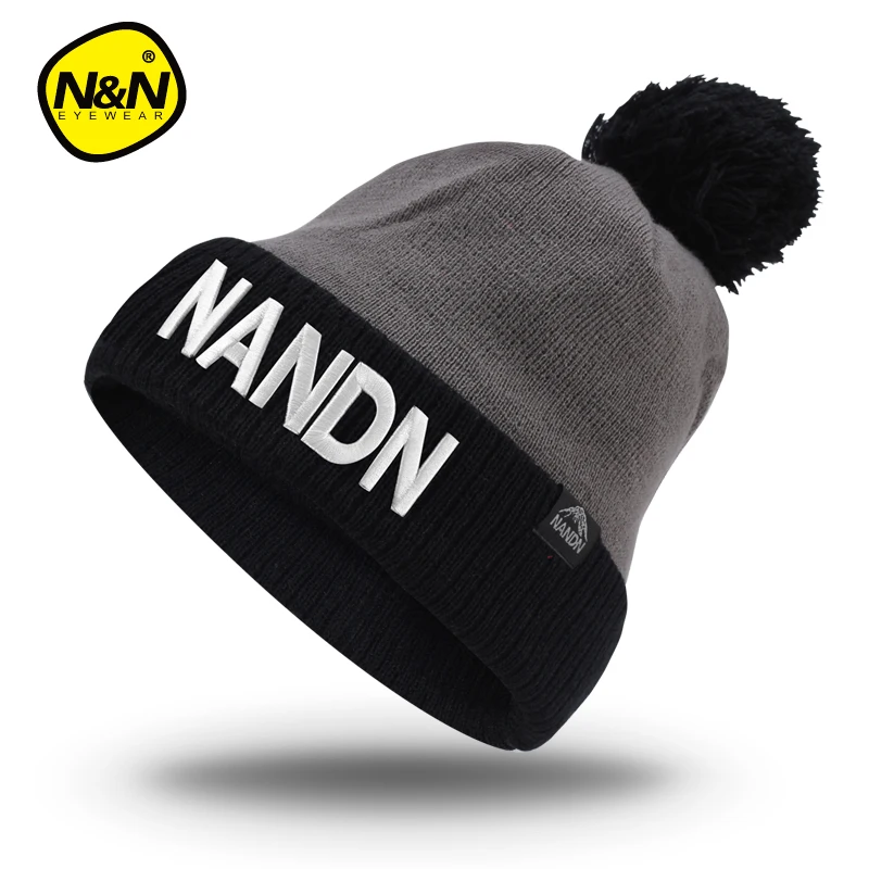 NANDN осенне зимняя шапка унисекс вязаная Лыжная Шапка Skulliesl run|running cap|cap runningknit running |