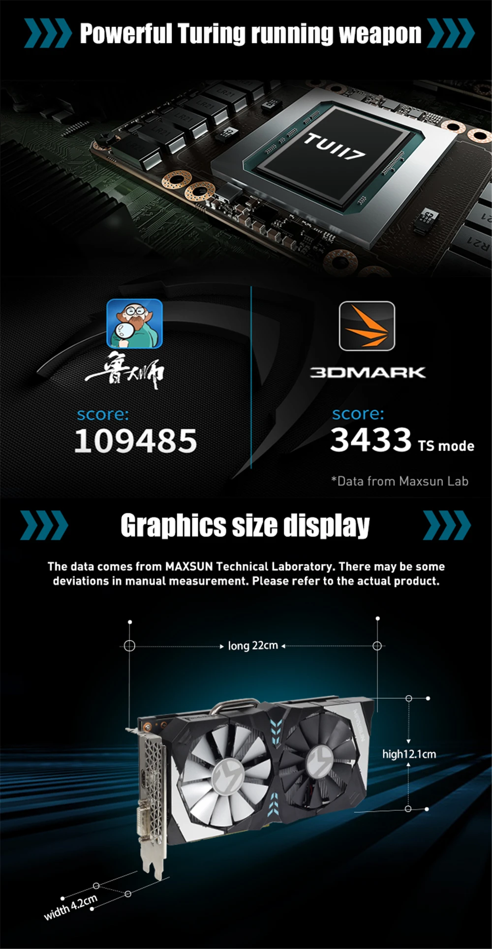 MAXSUN graphic card gtx 1650 4G GDDR5 NVIDIA 128bit 8000MHz 1485-1665MHz HDMI+DVI 12nm 896unit 75W gtx1650 video card for gaming