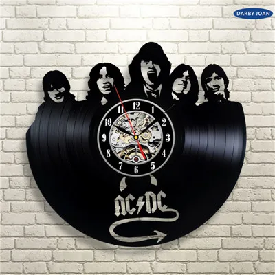 1 Винил часы Эволюция AC/DC e современные настенные часы винил часы уникальный декор стен - Цвет: 1