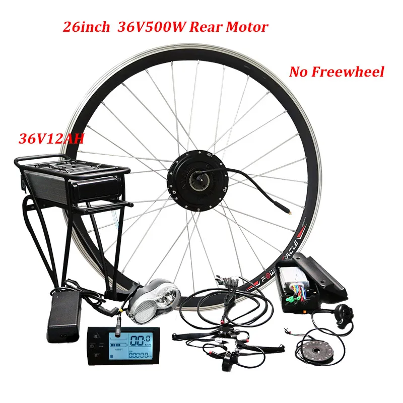 2" 24" 2" 700C(28") комплект электрического велосипеда для 36 в 500 Вт задний мотор колесо для электровелосипеда e комплект велосипеда с литиевой батареей bicicleta electrica - Цвет: 26inch
