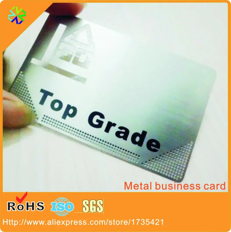 factory price words etching black printing top grade 0.3mm thickness size custom metal card