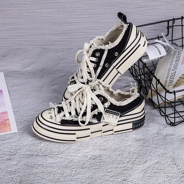 Новейшая модель осенняя парусиновая дышащая обувь в стиле преппи на плоской