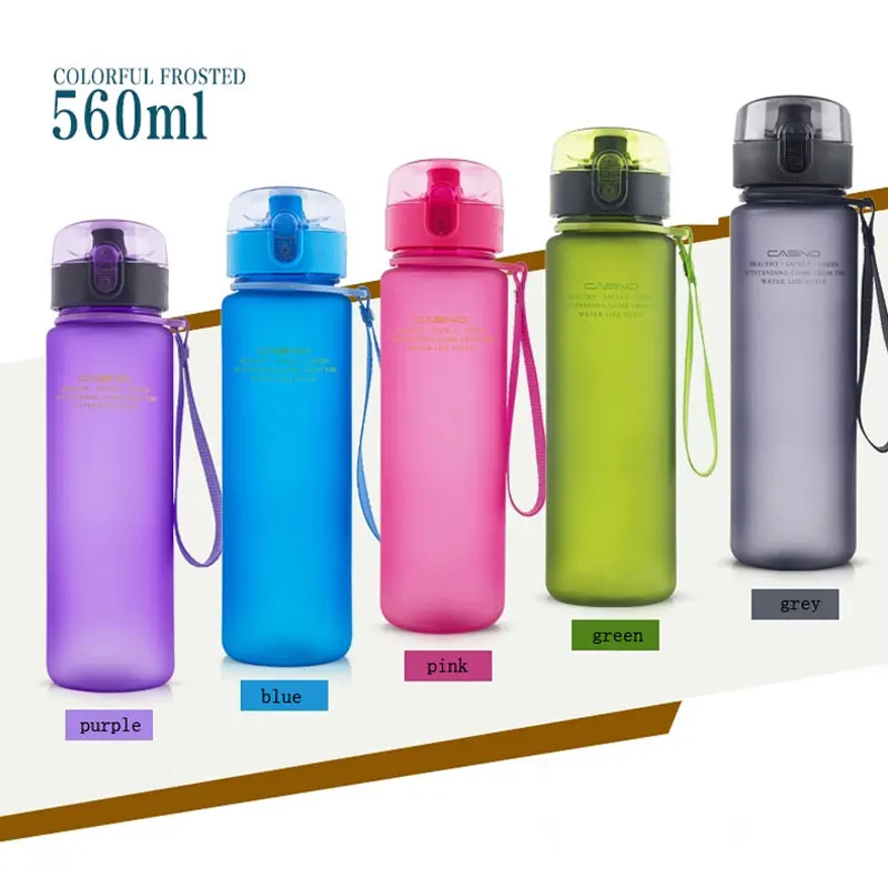 

400ml 560ml Plastic Sports Water Bottle BPA Free Tour Hiking Portable Bottles My Outdoor Water Bottles Leak Proof