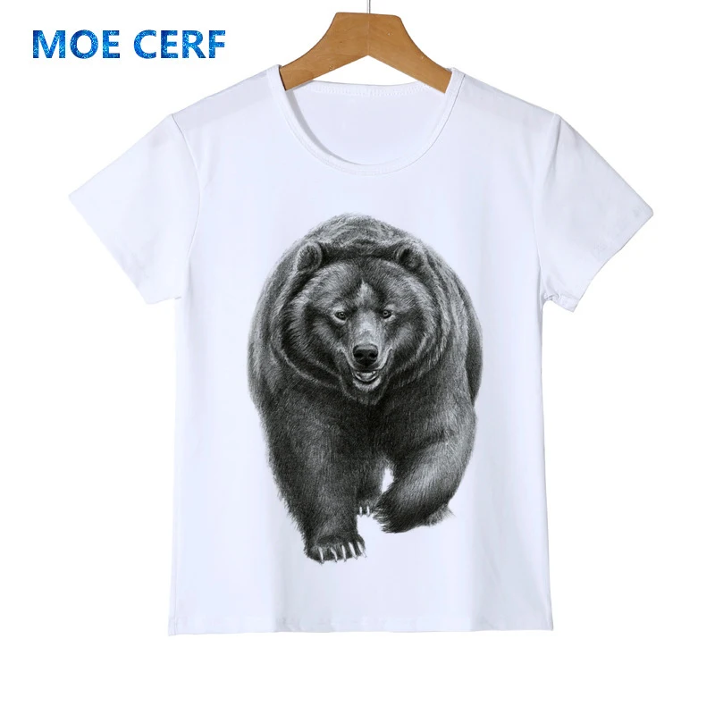 Детская футболка с индивидуальным принтом медведя летняя 3D для