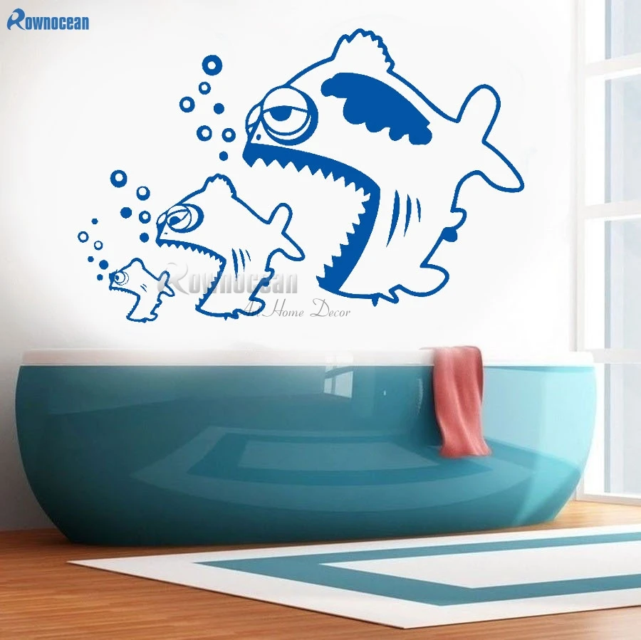Тропическая рыба с пузырями украшение для ванной комнаты морская мультяшная