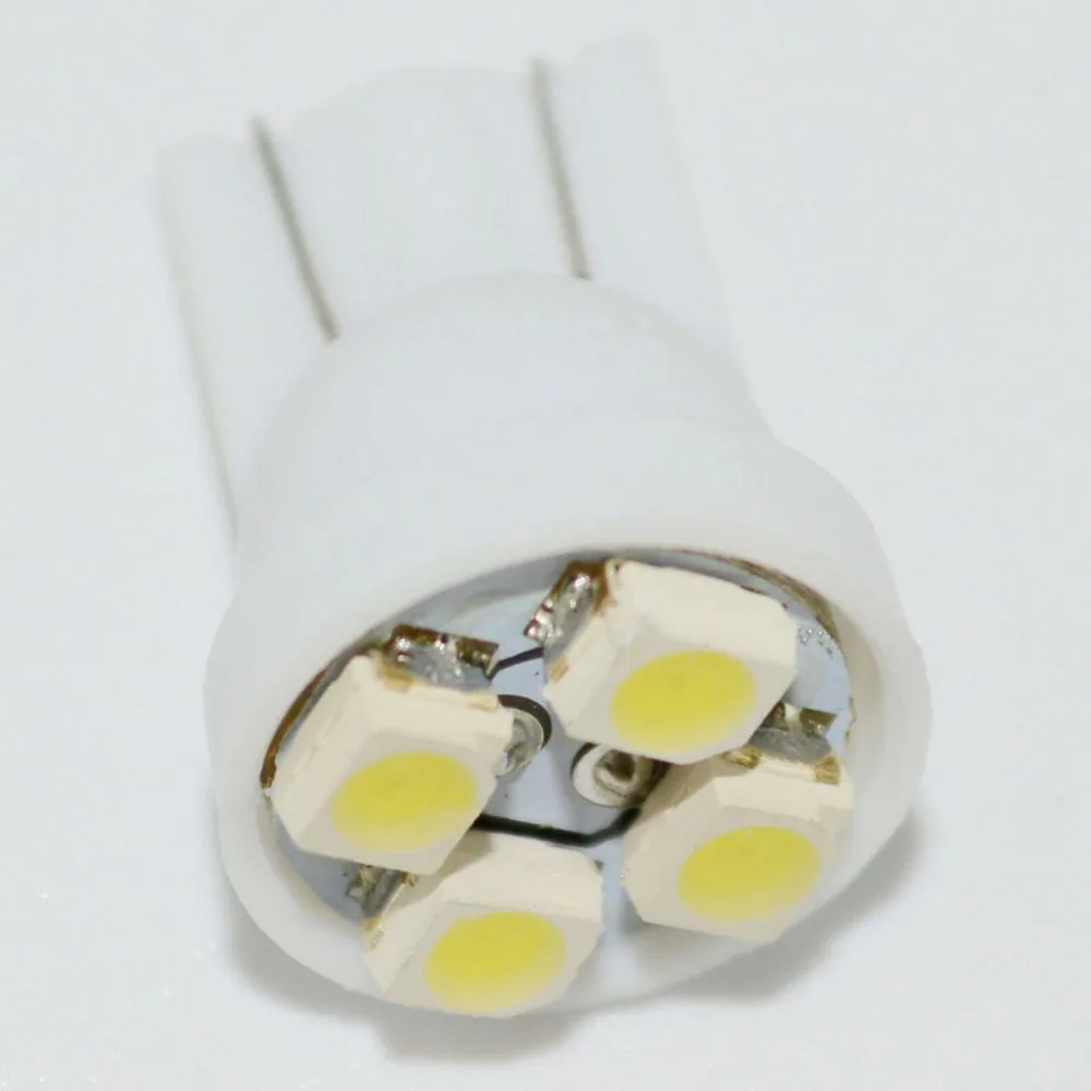 10 шт. T10 4SMD 3528 1210 W5W светодиодные Белые лампы 168 194 192 Светодиодные клиновидные Avto