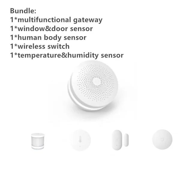 bundle 5in 1 Xiaomi mijia умный дом наборы шлюз концентратор двери окна сенсор человеческого тела Датчик куб беспроводной переключатель влажности Zigbee разъем D5 - Цвет: bundle 5in 1