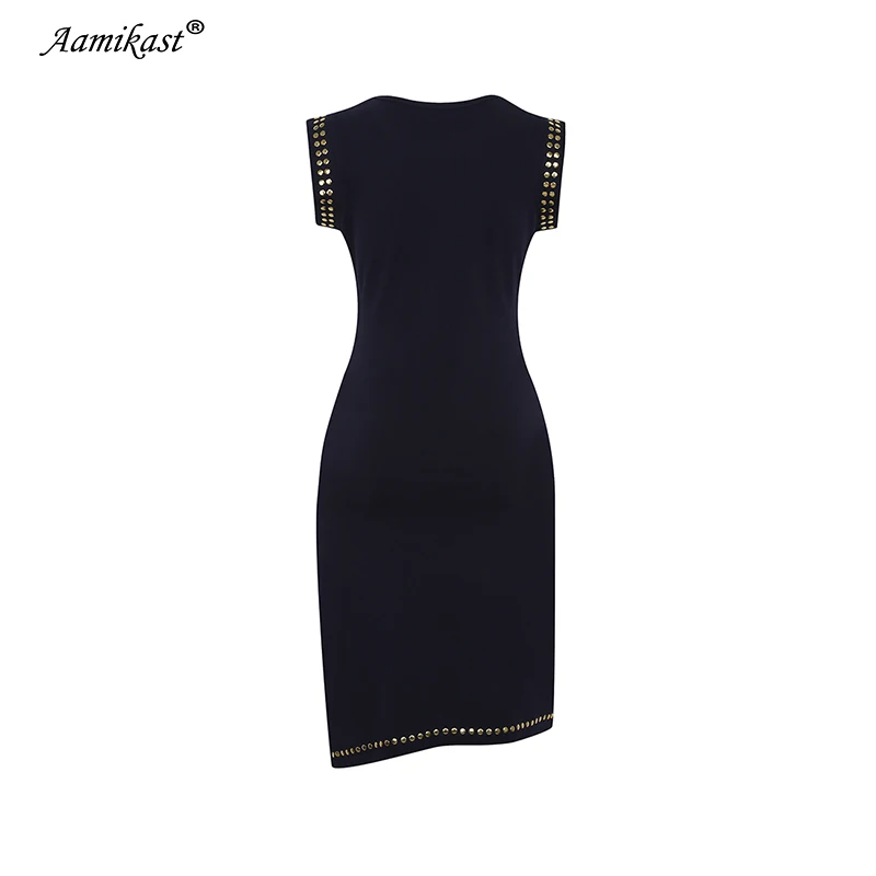 Женское вечернее платье-карандаш до колена с круглым вырезом без рукавов |