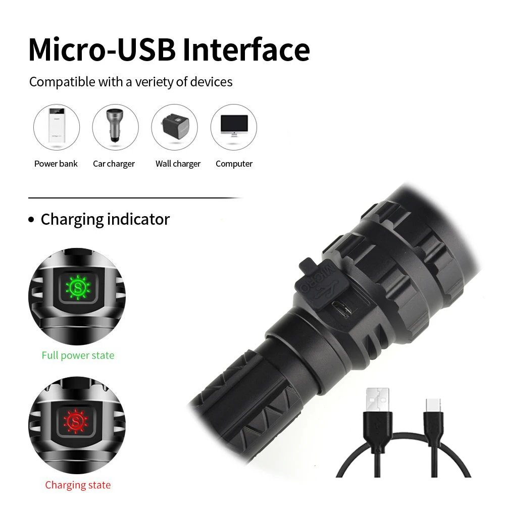 Ультраяркий светодиодный тактисветильник фонарь перезаряжаемый от USB