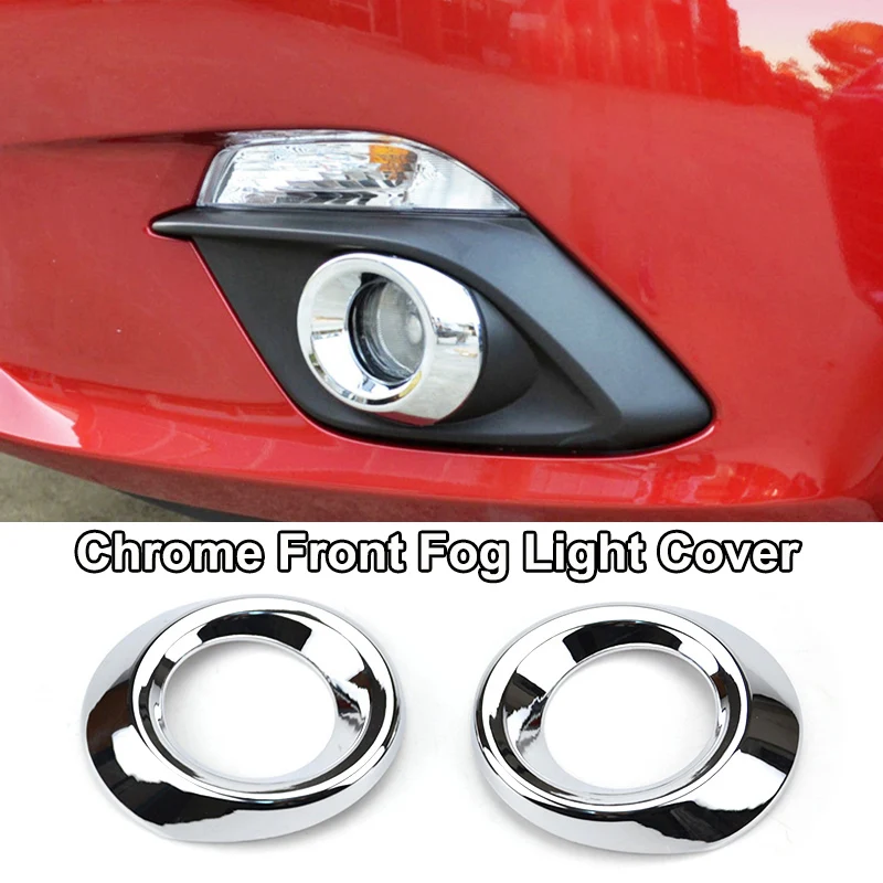 front foglight cover Для Mazda 3 Axela BM седан хромированный противотуманный светильник, боковое зеркало, накладка, задний багажник, полоса, украшение автомобиля, Стайлинг - Цвет: front foglight cover