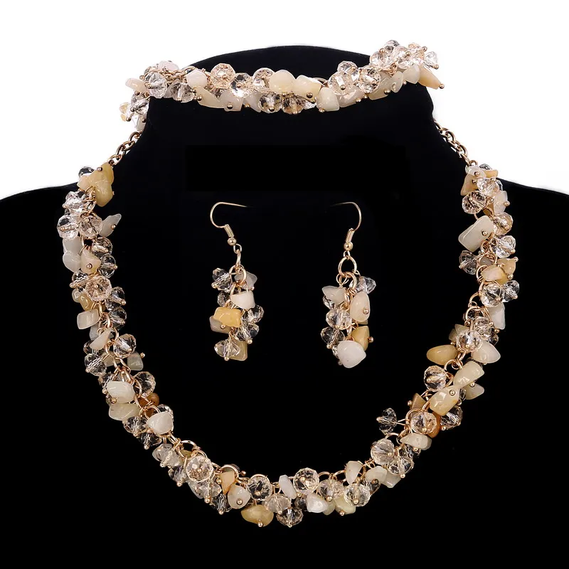 Гесиода 8 Цвета Биб массивное короткое колье воротник ожерелье серьги браслет из