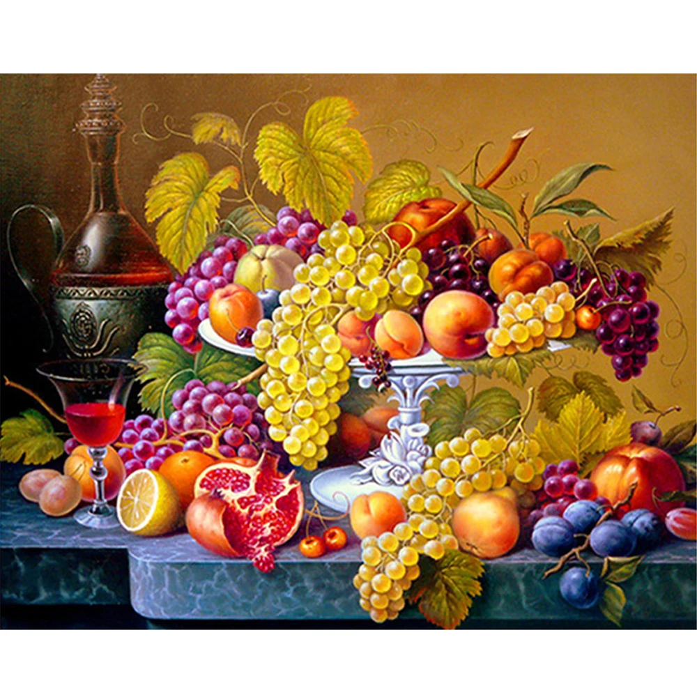 

Fruit Diamond Embroidery Kitchen Wall Home Decor Diamond Painting Full Square/Round Drill Crystal Mosaic Picture Rhinestone