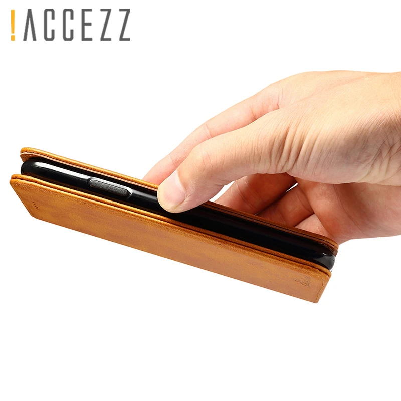 ! ACCEZZ Роскошный кожаный чехол для телефона карман карты полный защитный iphone X XS MAX
