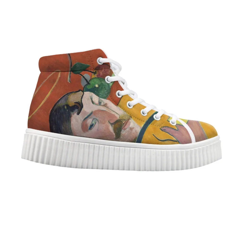 Женская обувь на плоской платформе Стильная женская шнуровке с высоким берцем