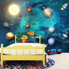 Фотообои на заказ любого размера, фотообои с 3D рисунком звездного неба, планеты, детская спальня, Экологичная ткань для стен, Декор