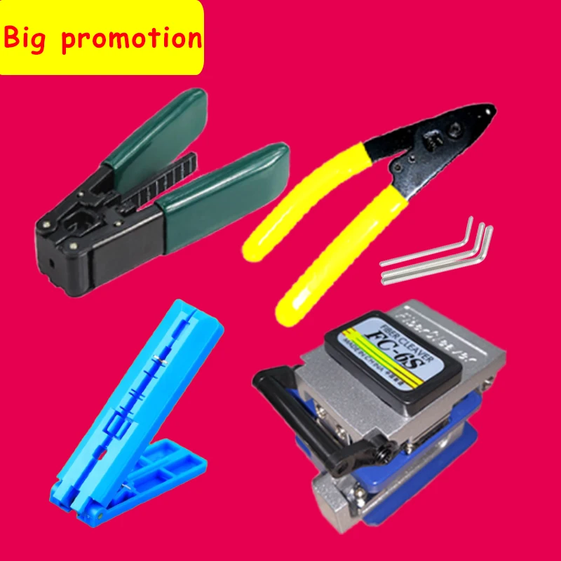 6 stks/set FTTH fiber optic tool kit Vezelmes FC-6S Miller Klem CFS-2 Draad Strippter pilers Vaste lengte rail strippen tool