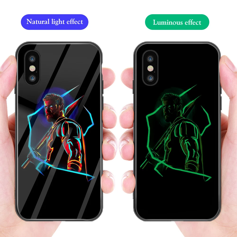Ciciber Роскошный чехол для телефона iphone 11 Pro Max XR X XS Marvel Железный человек Светящееся