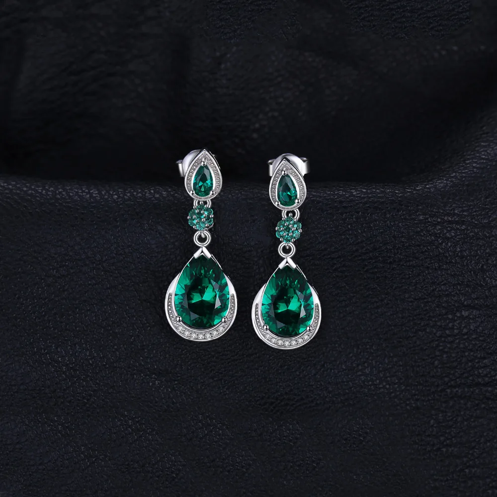 Jewelrypalace Роскошные 14.38ct создана изумрудов воды Висячие серьги из натуральной 925