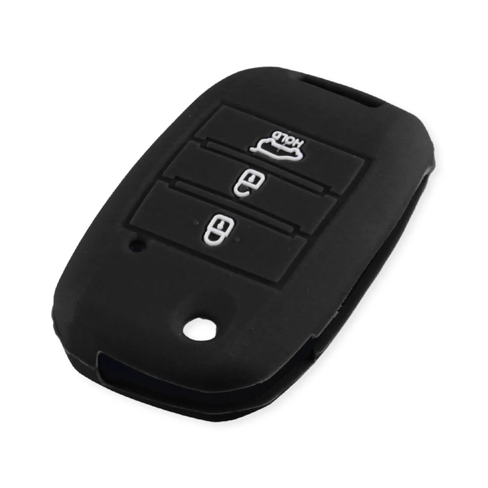 black KEYYOU силиконовый откидной складной чехол для ключа автомобиля для KIA Sid Rio Soul Sportage Ceed Sorento Cerato K2 K3 K4 K5 чехол для дистанционного управления - Название цвета: black