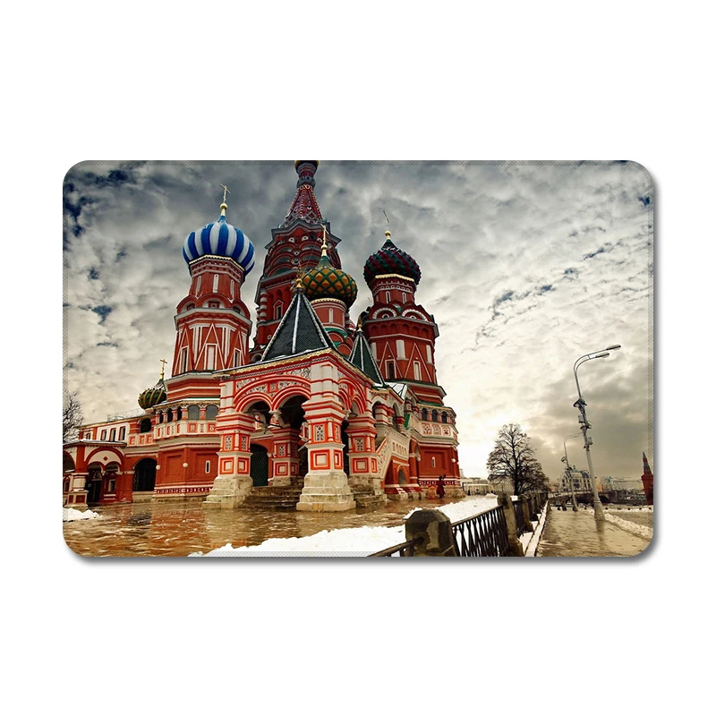 Красная стена Кремля живописный крутой дизайн натуральный резиновый коврик для
