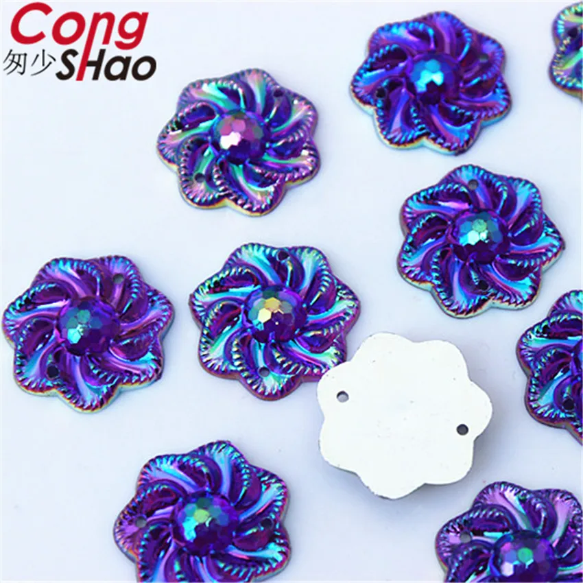 Цветные акриловые стразы Cong Shao 100 шт. 20 мм AB Кристальные камни для одежды пуговицы
