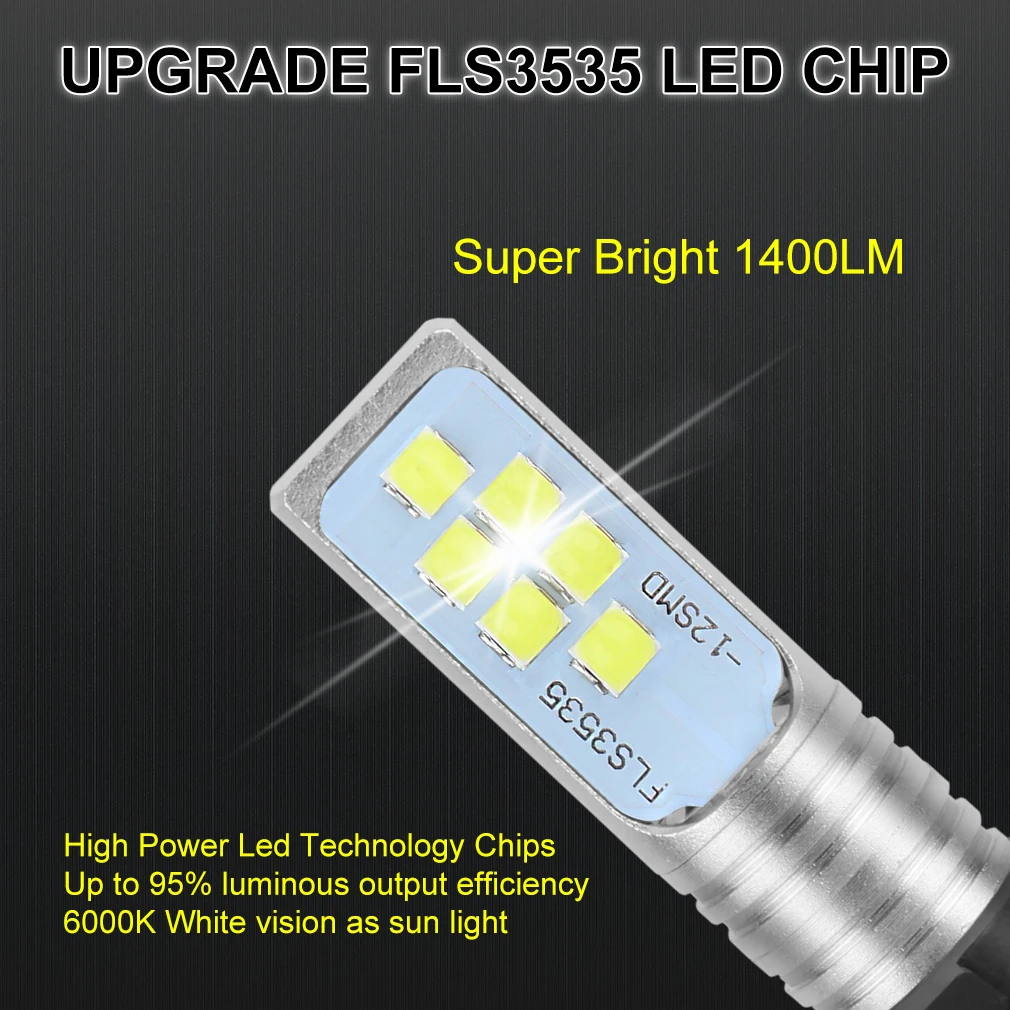 2 шт. H27 880 881 Светодиодная лампа P13W Led PSX26W H27W 1400LM 6000K белая Автомобильная
