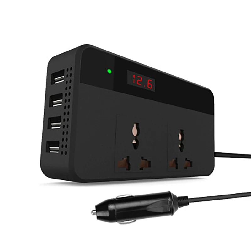 BINYEAE 200W Автомобильный инвертор постоянного тока 12V до 110V AC конвертер с 4 USB портами