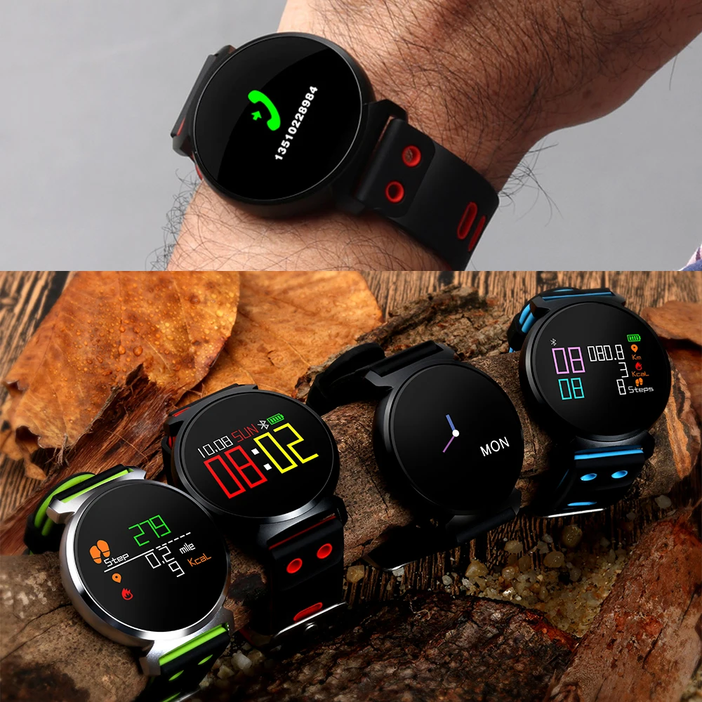 Zucoor умный Браслет Heart Rate Мониторы IP68 Водонепроницаемый группа Шагомер трекер