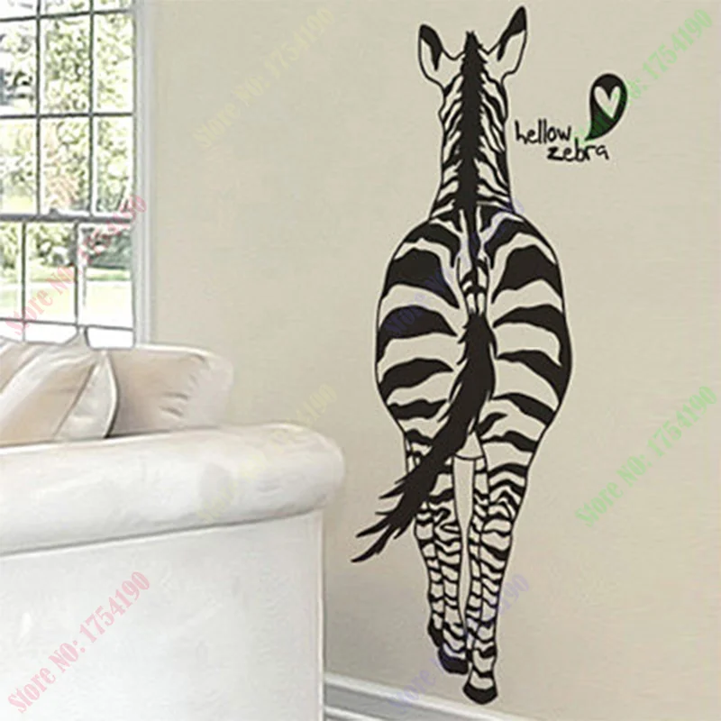 

New Delicate Huge Black Animal Zebra Removable Print Mural Art Decal Wall Sticker