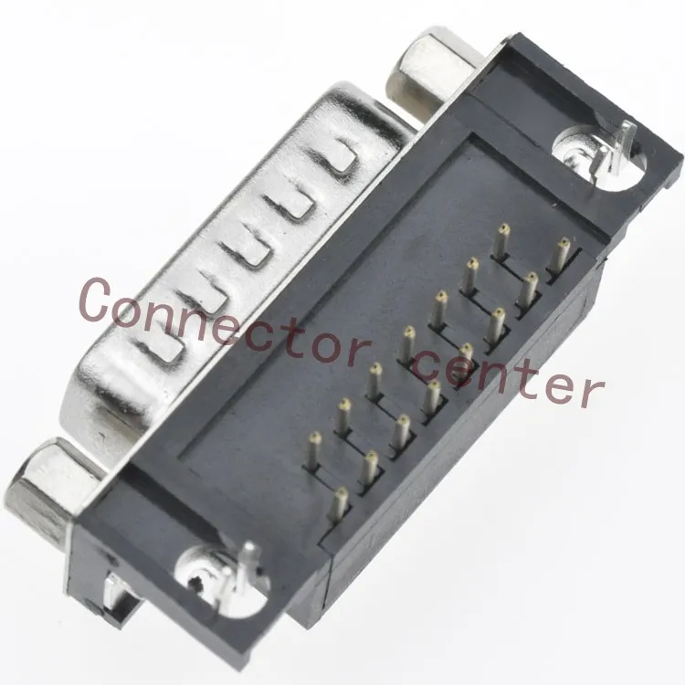 High Quality D-SUB DB DR Connector Right Angle 15PIN 2-ROW Male Gold Planted 1U DSUB Jack Обустройство дома