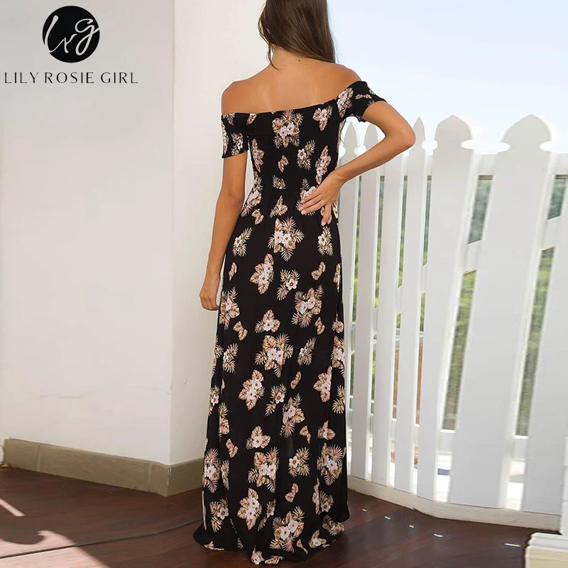 Conmoto Сексуальное длинное платье с открытыми плечами летние пляжные платья в