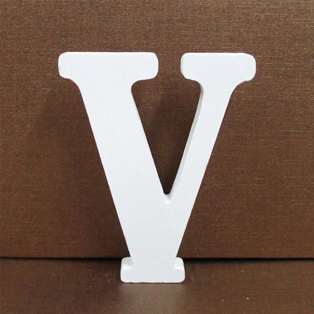 V 3D деревянные буквы алфавита A to Z декоративные буквы DIY Деревянные Ремесла персонализированное Имя Свадебные украшения дома - Цвет: V