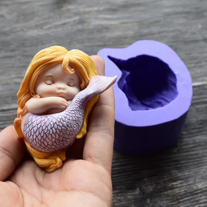 Silicone 3D Mermaid Cake Decoration Handmade Soap Ccandle Aaroma Stone Mold Tools SQ17208 | Дом и сад