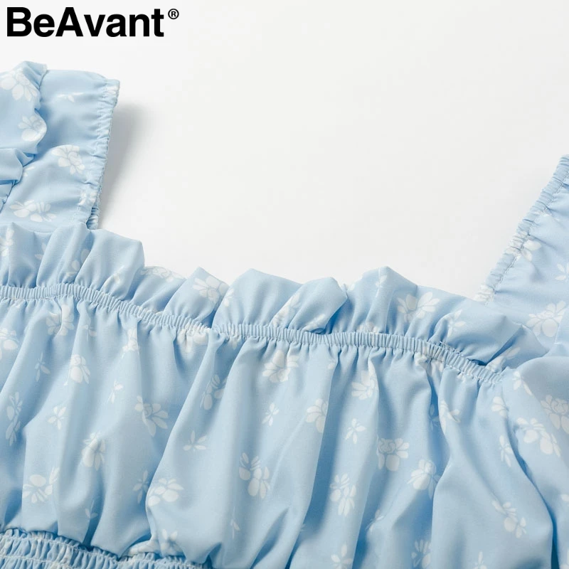 BeAvant/Винтажные эластичные женские топы с высокой талией и цветочным принтом