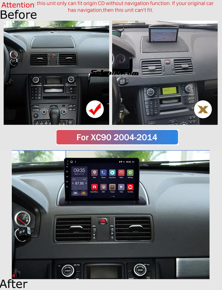9 дюймовый 2.5D IPS HD мультисенсорный экран Android 8 1 2 Гб ОЗУ 32 ПЗУ NAVI для Volvo XC90 2004 2014 с