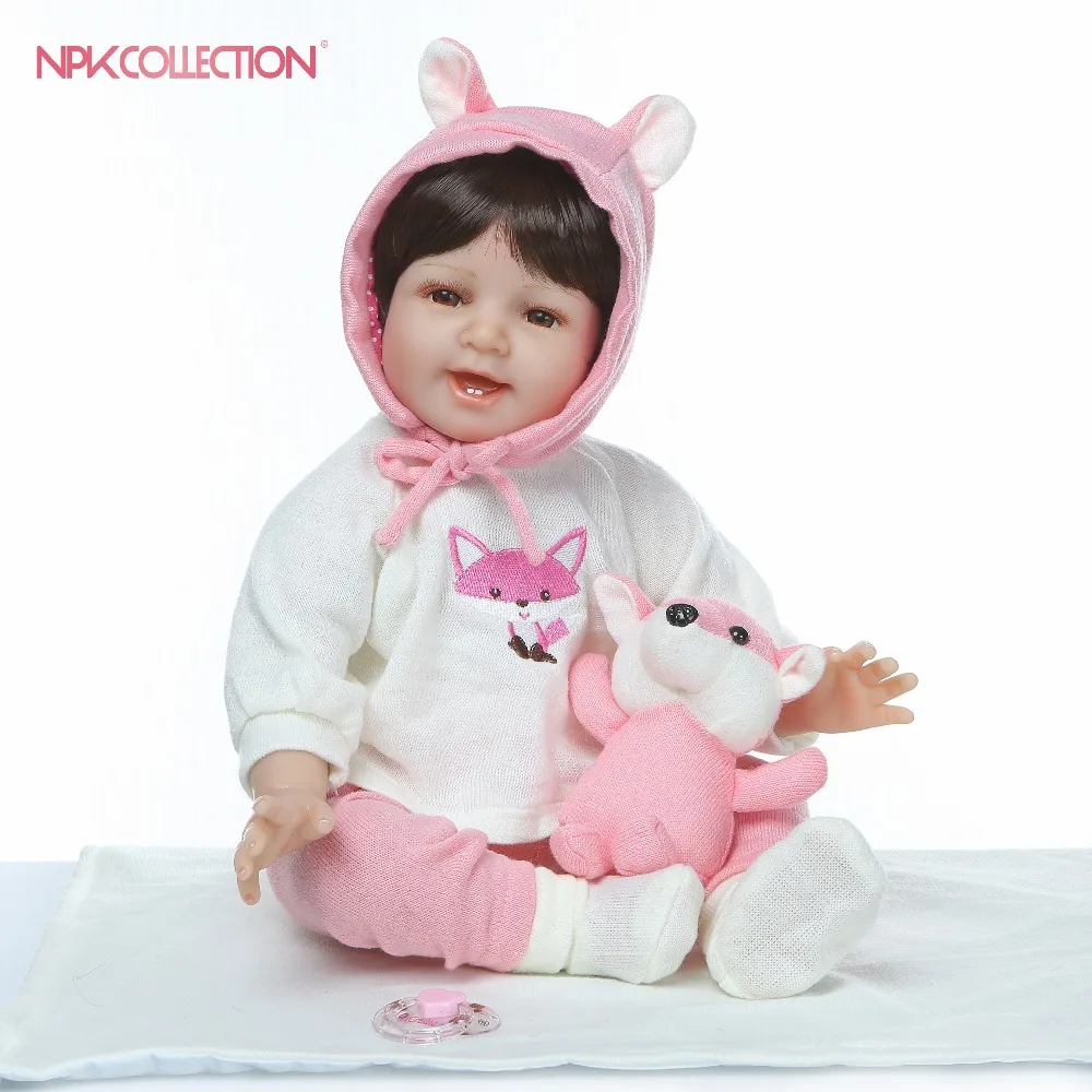 Кукла реборн NPKCOLLECTION силиконовая Реалистичная кукла младенец 22 дюйма подарок на