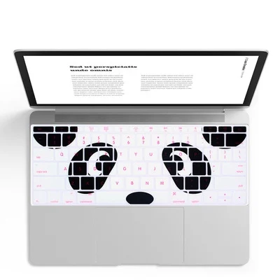 004 Супер Kawaii крышка клавиатуры для Apple MacBook Pro 13 без сенсорной панели A1708 12 дюймов мягкая клавиатура наклейки Защита от пыли и воды - Цвет: 004